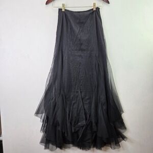 Cache Tulle Maxi Skirt Women Size Small Black Good Condition Gothic Whimsigoth